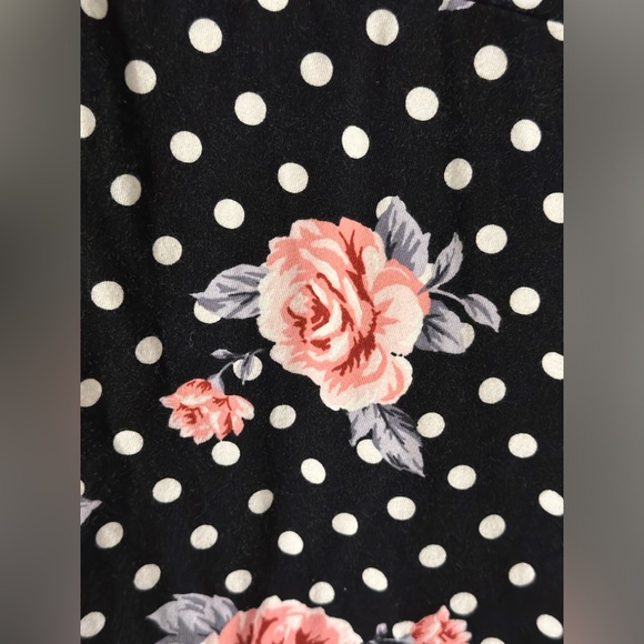 FOREVER 21 PLUS BLACK & PINK FLORAL POLKA DOT PRINTED RUFFLE WRAP DRESS 3X (24) - Picture 7 of 8